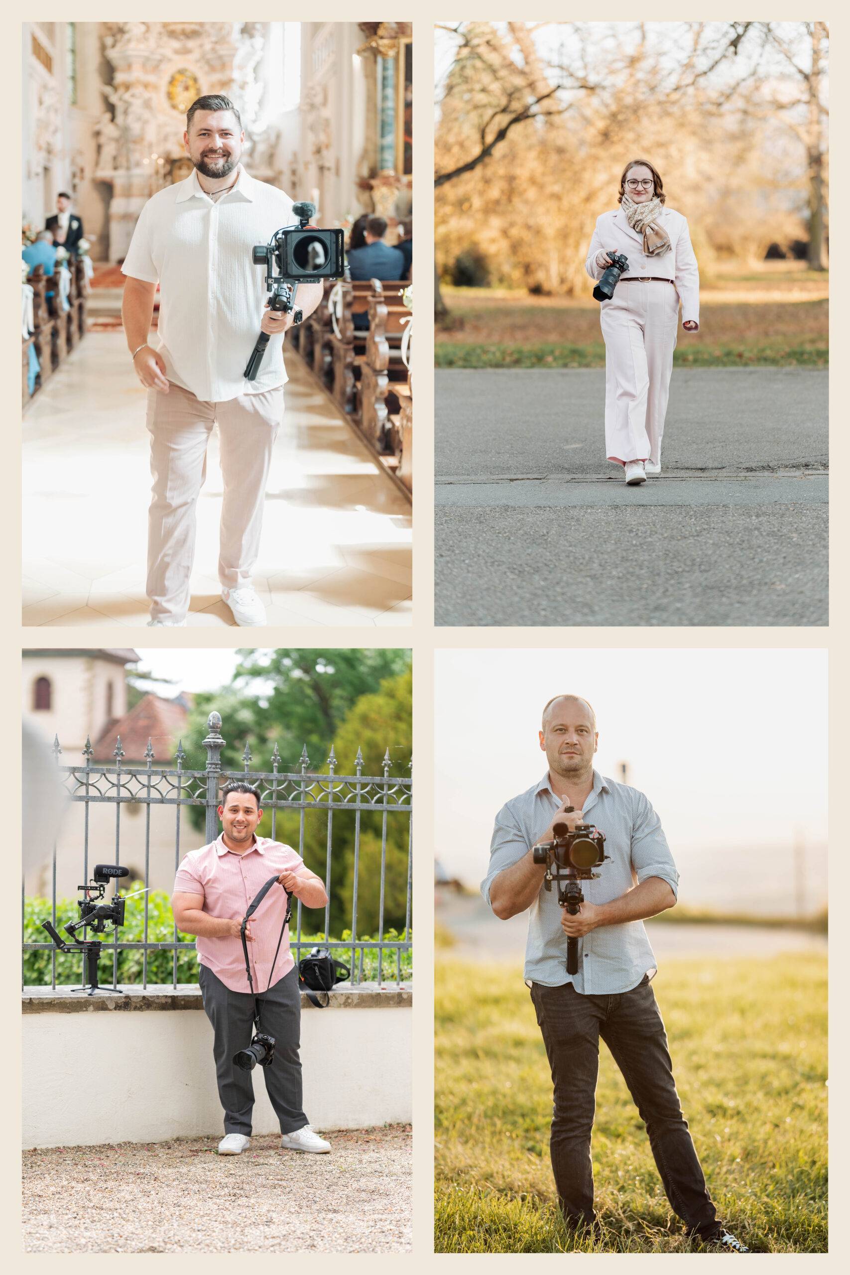White Wedding Team mit Foto- und Videokameras bei Hochzeiten